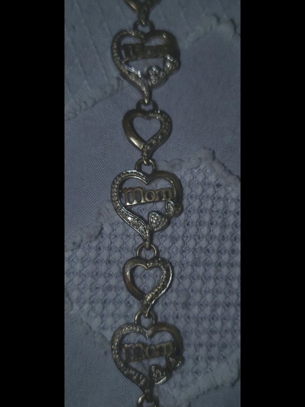 vintage premium art Jewel "Mom" Heart Link Bracelet